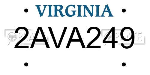 2AVA249 Virginia License Plate