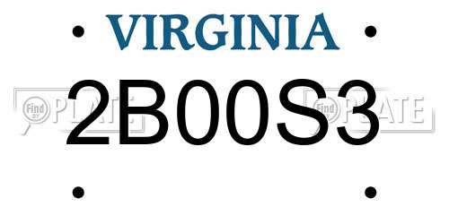 2B00S3 Virginia License Plate