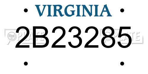 2B23285 Virginia License Plate