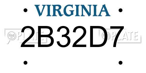 2B32D7 Virginia License Plate