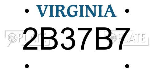 2B37B7 Virginia License Plate