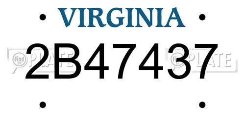 2B47437 Virginia License Plate