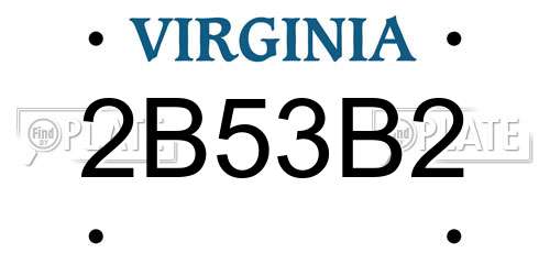 2B53B2 Virginia License Plate
