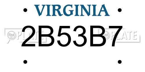 2B53B7 Virginia License Plate