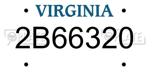 2B66320 Virginia License Plate