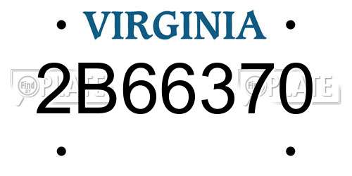 2B66370 Virginia License Plate