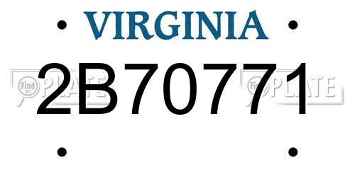 2B70771 Virginia License Plate