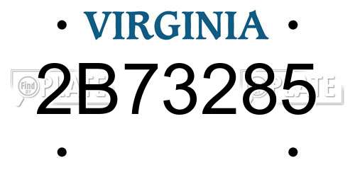 2B73285 Virginia License Plate