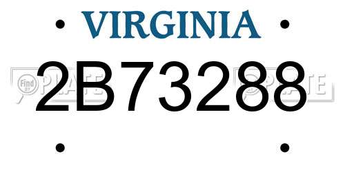 2B73288 Virginia License Plate