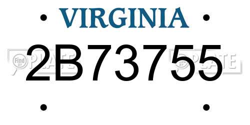 2B73755 Virginia License Plate