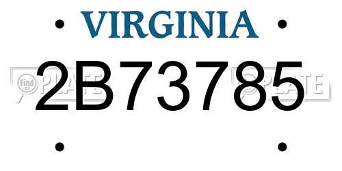 2B73785 Virginia License Plate