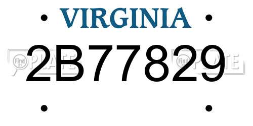 2B77829 Virginia License Plate