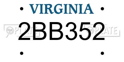 2BB352 Virginia License Plate