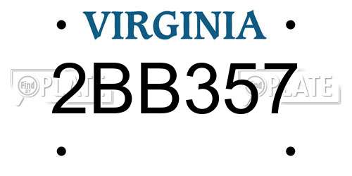 2BB357 Virginia License Plate