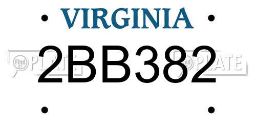 2BB382 Virginia License Plate