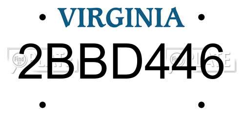 2BBD446 Virginia License Plate