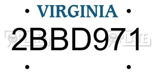 2BBD971 Virginia License Plate