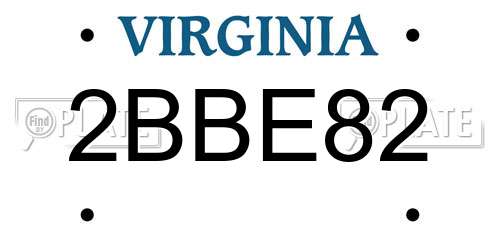 2BBE82 Virginia License Plate