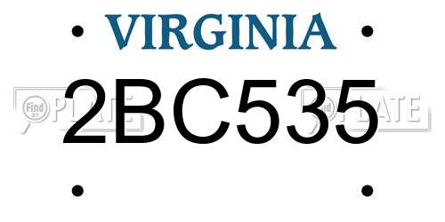2BC535 Virginia License Plate