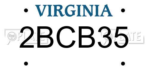 2BCB35 Virginia License Plate