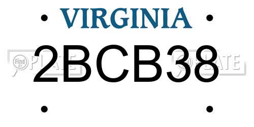 2BCB38 Virginia License Plate