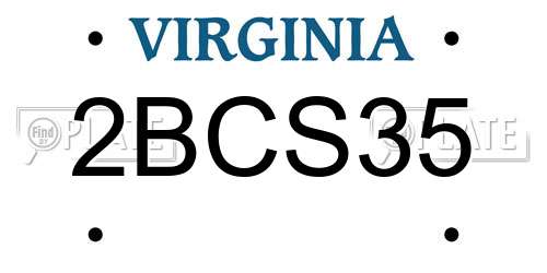 2BCS35 Virginia License Plate