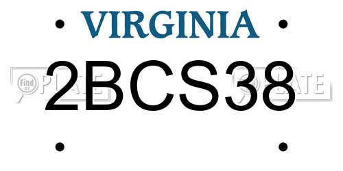2BCS38 Virginia License Plate