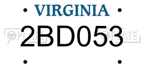 2BD053 Virginia License Plate