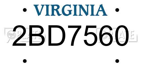 2BD7560 Virginia License Plate