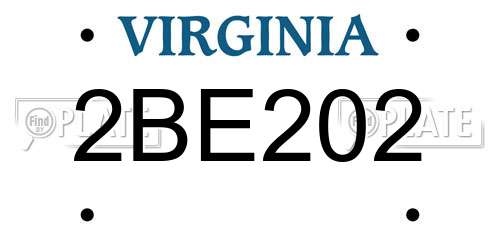 2BE202 Virginia License Plate