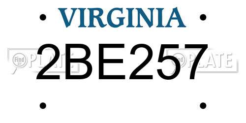 2BE257 Virginia License Plate
