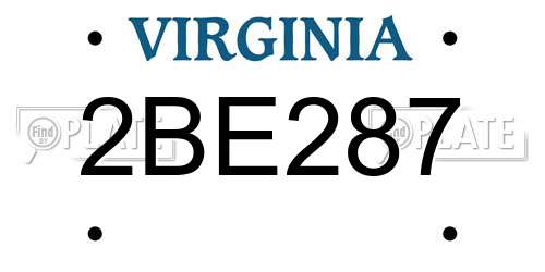 2BE287 Virginia License Plate