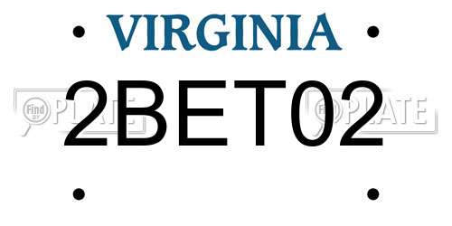 2BET02 Virginia License Plate