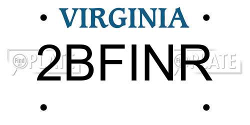 2BFINR Virginia License Plate