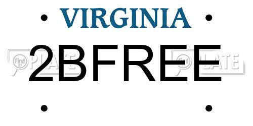 2BFREE Virginia License Plate