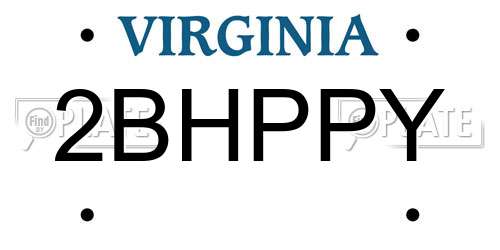 2BHPPY Virginia License Plate