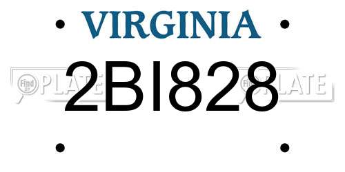 2BI828 Virginia License Plate