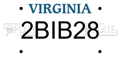 2BIB28 Virginia License Plate