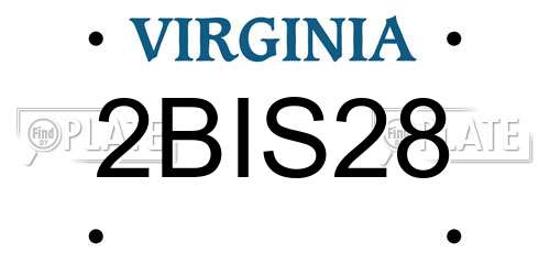 2BIS28 Virginia License Plate