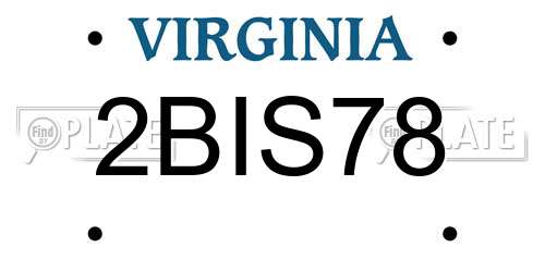 2BIS78 Virginia License Plate