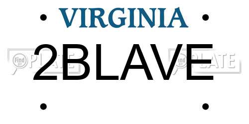 2BLAVE Virginia License Plate