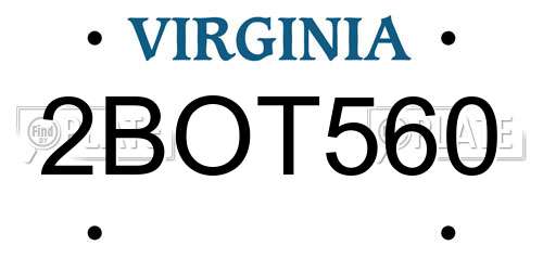 2BOT560 Virginia License Plate