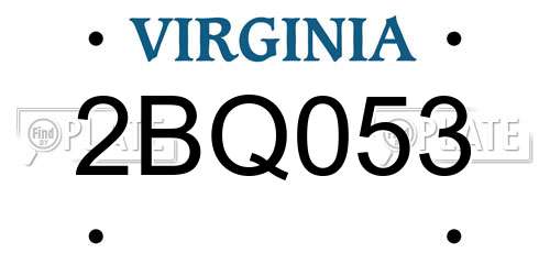 2BQ053 Virginia License Plate