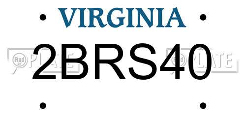 2BRS40 Virginia License Plate