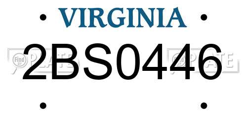 2BS0446 Virginia License Plate