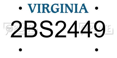 2BS2449 Virginia License Plate