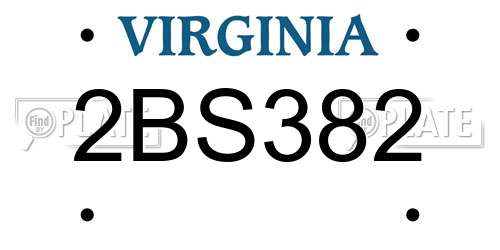 2BS382 Virginia License Plate