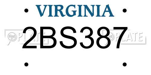 2BS387 Virginia License Plate