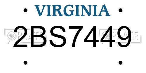 2BS7449 Virginia License Plate