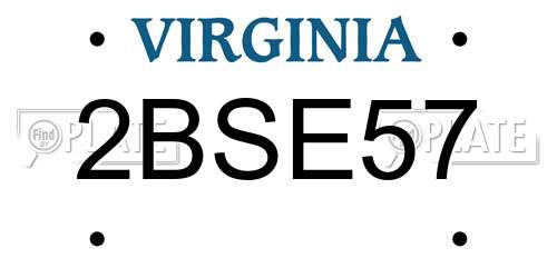 2BSE57 Virginia License Plate
